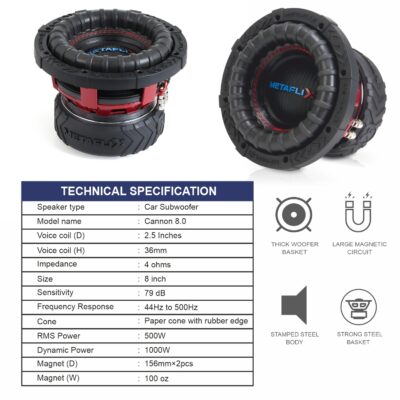 MXSB-8.0CAN CANNON 8.0 (8″ SUBWOOFER)